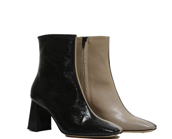 Fabio Rusconi Women’s Leather Beige & Black Ankle Boots Ophelia