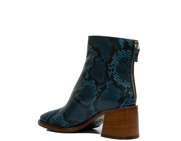 Fabio Rusconi Women’s Leather Petrol Print Zip Ankle Boots Meg