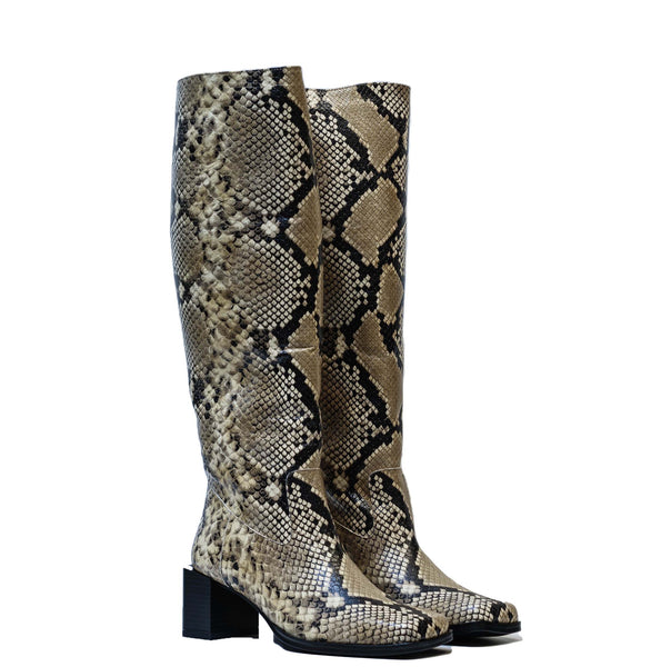 Fabio Rusconi Women’s Leather Camel Snake Boot Pilar