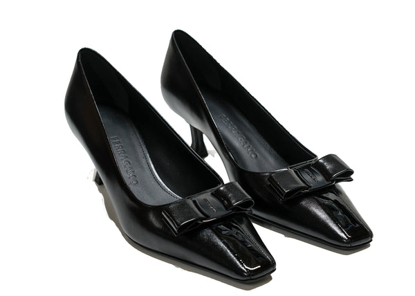 Ferragamo Women's Black Leather Bow Pump 6cm SIWAR 0766401 - 50% OFF