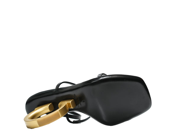 Ferragamo Women's Black Leather Sandal Elina 10.5cm 0760225