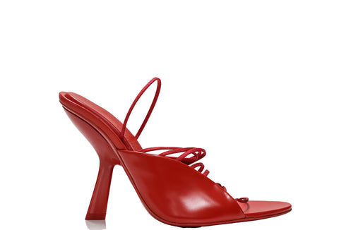 Ferragamo Women's Red Leather Strap Sandal Altaire 10.5cm 0760289