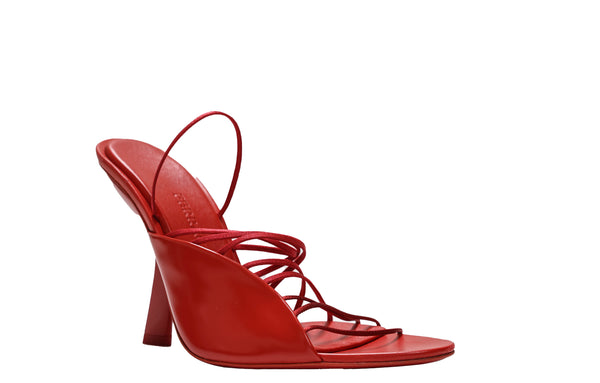 Ferragamo Women's Red Leather Strap Sandal Altaire 10.5cm 0760289