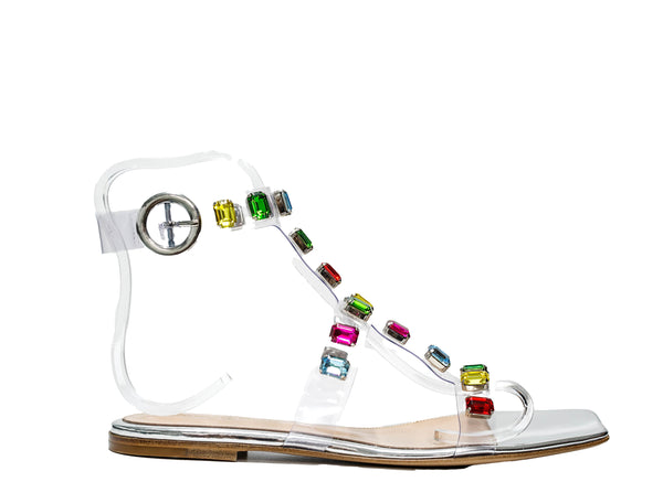 Gianvito Rossi Women's Multi Crystal Jewel Sandal G32243