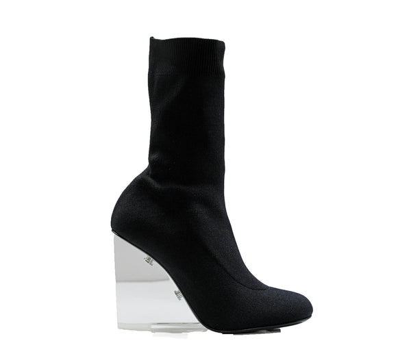 Alexander McQueen Women's Sock Boot with Plexi Wedge 745214