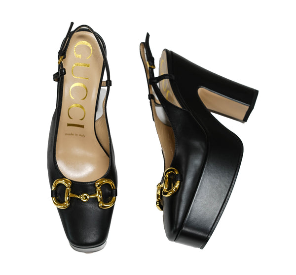 Gucci Women's Black & Chain Platform Shoe 723837