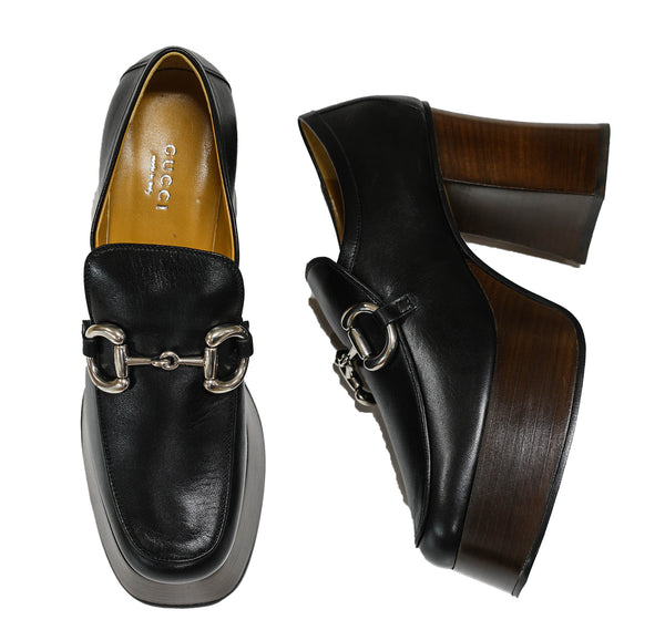 Gucci Women's Black & Silver Hight Heel Shoes 715138