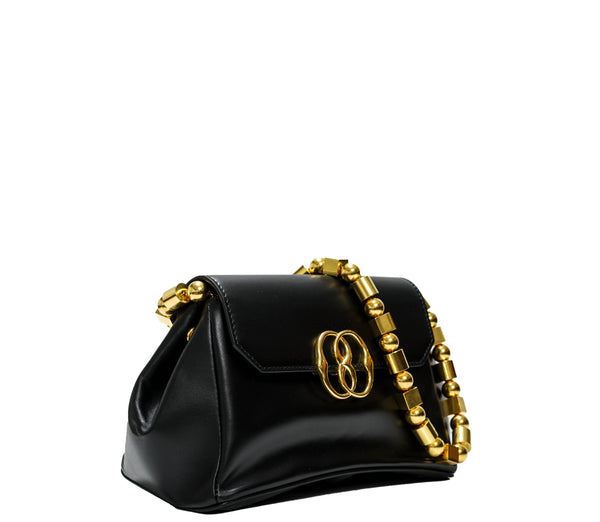 Bally Black & Gold Chain Leather Bag WAM02H - Now 20% OFF
