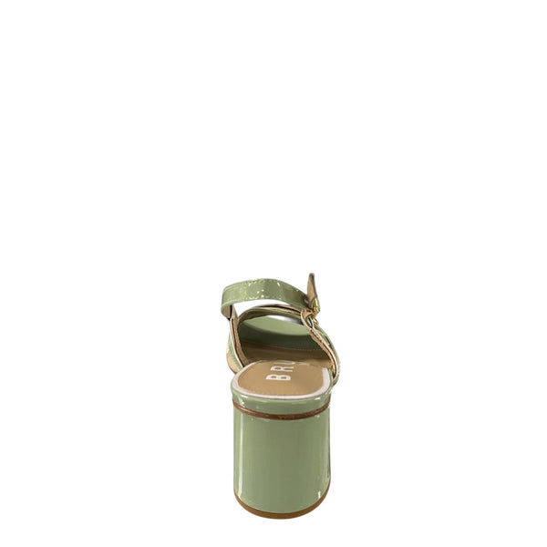 Bruglia  Mint/sand medallion patent slingback 9228