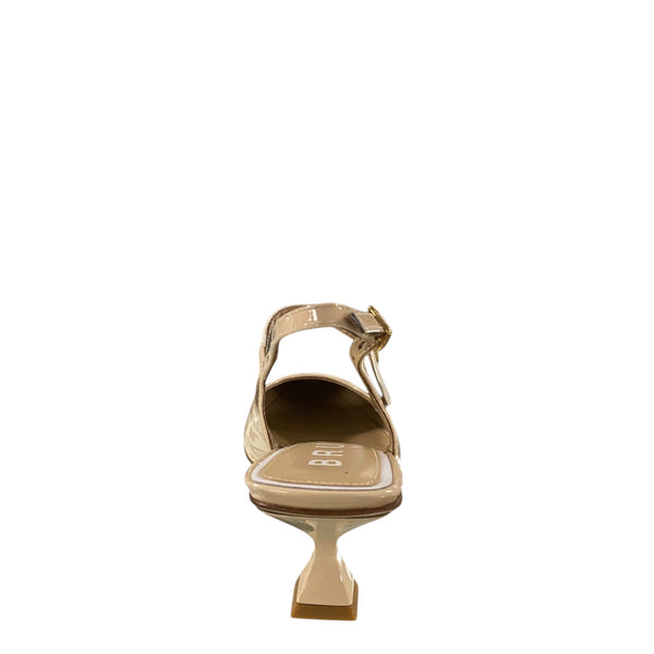 Bruglia Sand/Off white patent slingback  9218-50