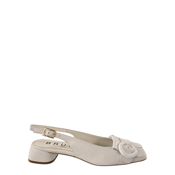 Bruglia White fringe slingback 9200