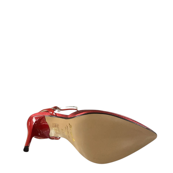 Bruglia Red jewel high heel with ankle strap shoe