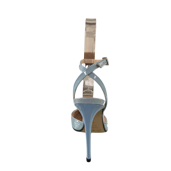 Bruglia Blue patent with jewel shoe