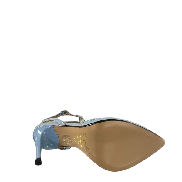 Bruglia Blue patent with jewel shoe