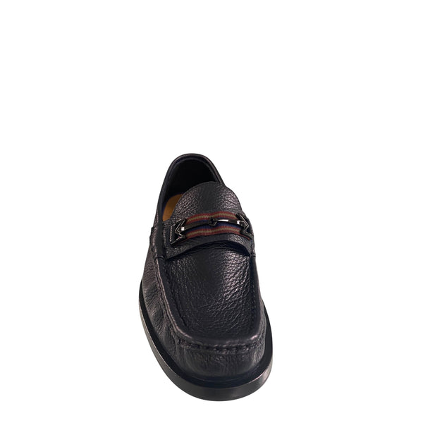 Moreschi 44609 Black loafer with Navy/Bordo ribbon 40% OFF