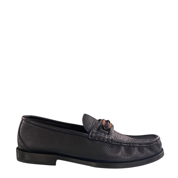 Moreschi 44609 Black loafer with Navy/Bordo ribbon 40% OFF