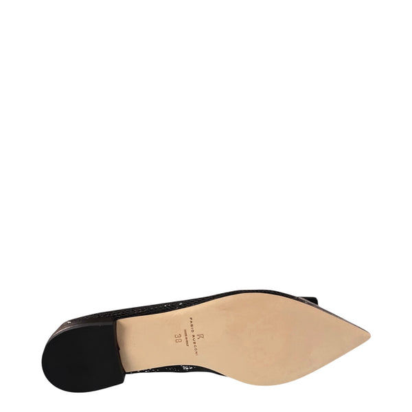 Fabio Rusconi Black flat mesh buckle shoe D0RIS 1643