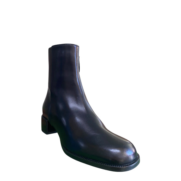 Stefano Stefani Black round leather boots 8130S