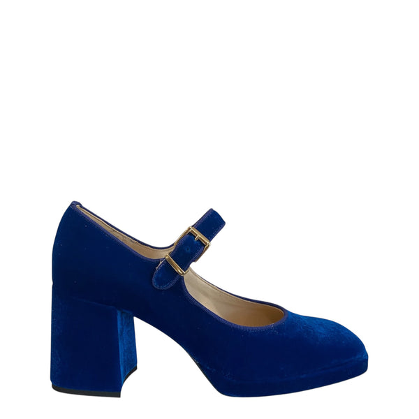 Fabio Rusconi Baltic blue velvet shoes I-2395