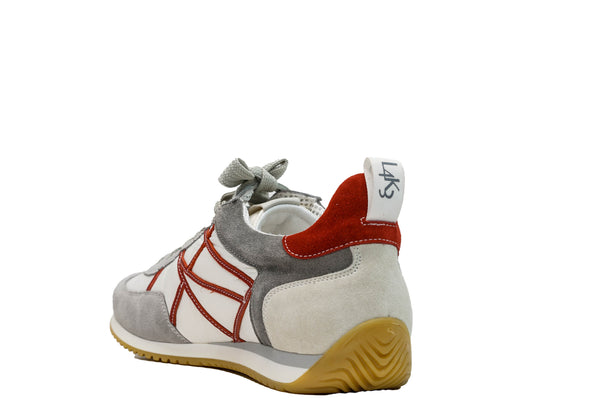 L4K3 Men's Grey on Red Sneakers V80