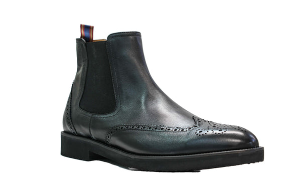 Moreschi Men's Black Leather Detail Pull On Boot 44176