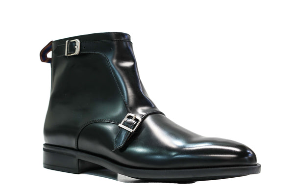 Moreschi Men's Black Leather Buckle Boot 44208