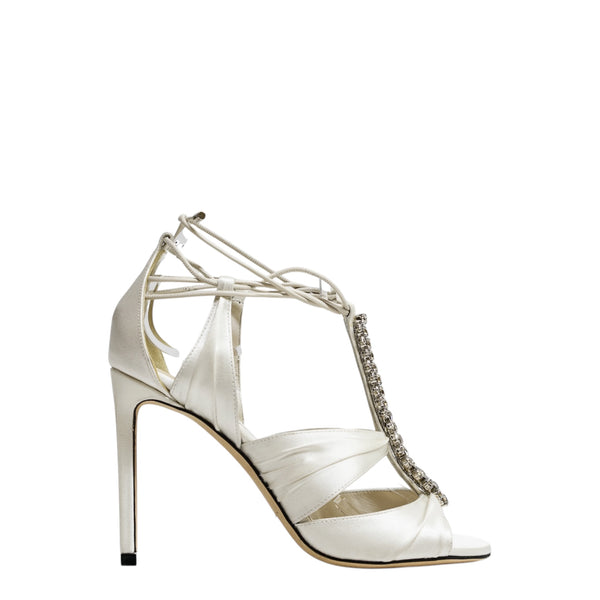 Jimmy Choo Women's Ivory Satin Sandal Kenny 100.  60% off