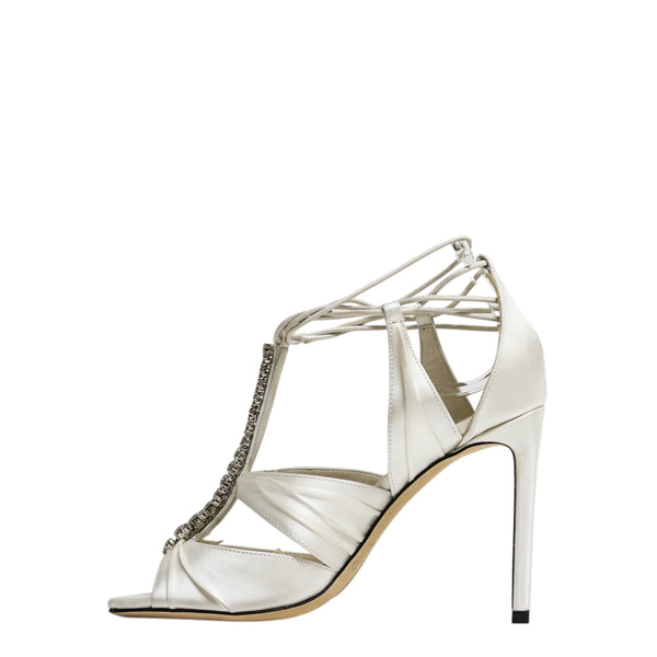 Jimmy Choo Women's Ivory Satin Sandal Kenny 100.  60% off