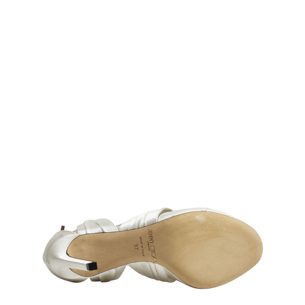 Jimmy Choo Women's Ivory Satin Sandal Kenny 100.  60% off