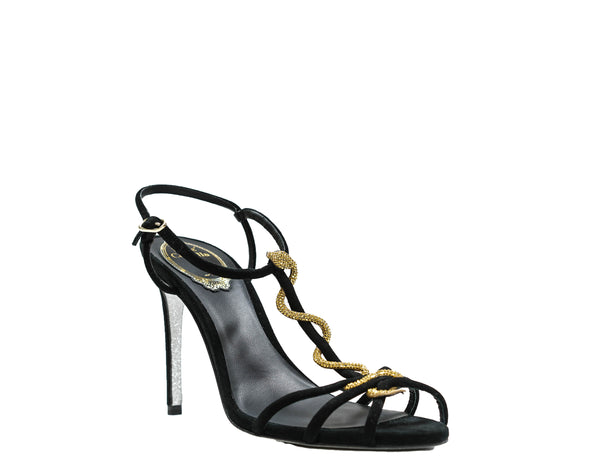 Rene Caovilla Women's Black Suede Sandal C11422