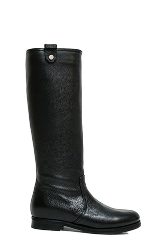 Stefano Stefani Women's Black Kid Leather Long Boots 4866