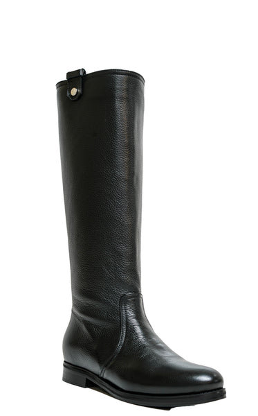 Stefano Stefani Women's Black Kid Leather Long Boots 4866