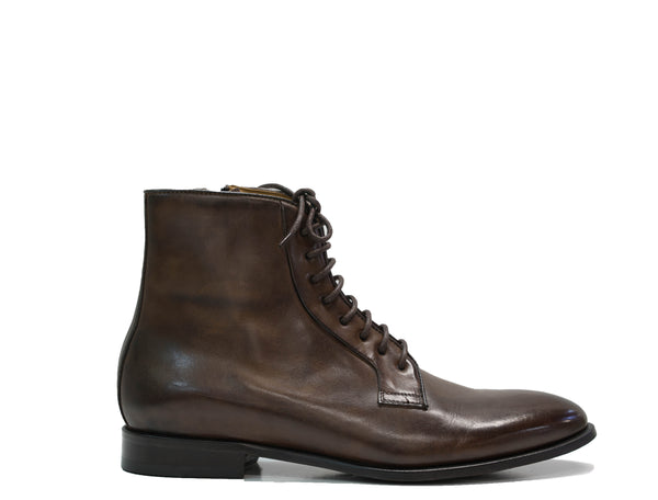 Stefano Stefani Men's Brown Leather Lace Up Boot 10806I22