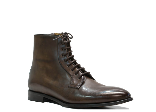 Stefano Stefani Men's Brown Leather Lace Up Boot 10806I22