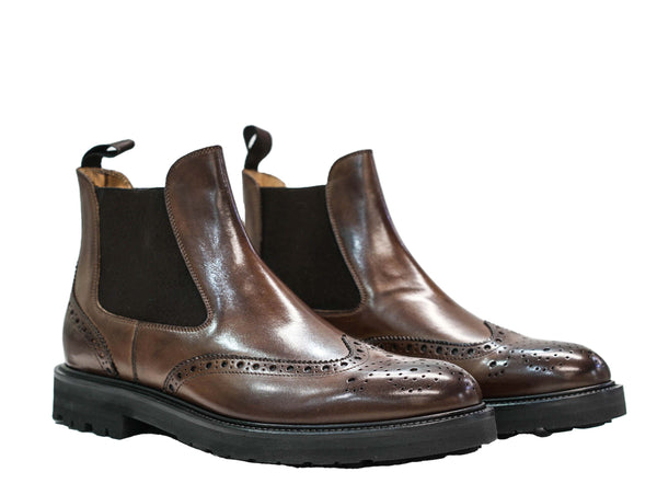Stefano Stefani Men's Brown Leather Detail Pull On Boot 10830E23