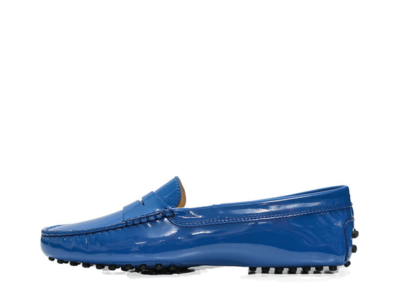 Tod's Women's Blue Patent Leather Moccasin G00010P