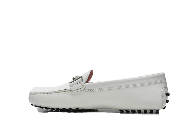 Tod's Women's White Leather Moccasin G0Q499N