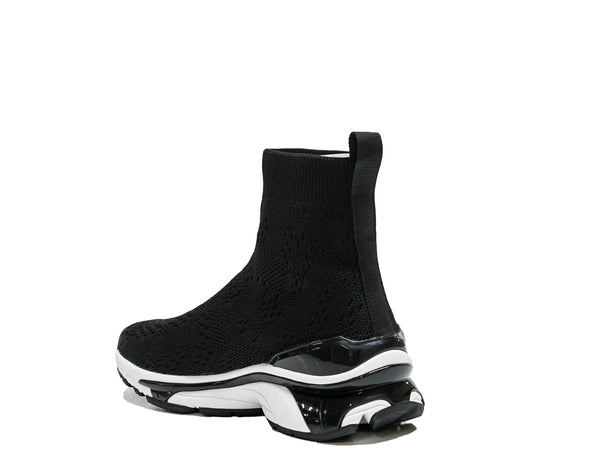 Versace Jeans Women's Black Lycra Logo Boot 75VA3S04 - 40% OFF