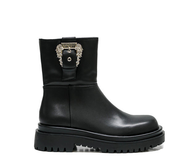 Versace Jeans Women's Black With Silver Buckle Boot 73VAS69V- 40% OFF