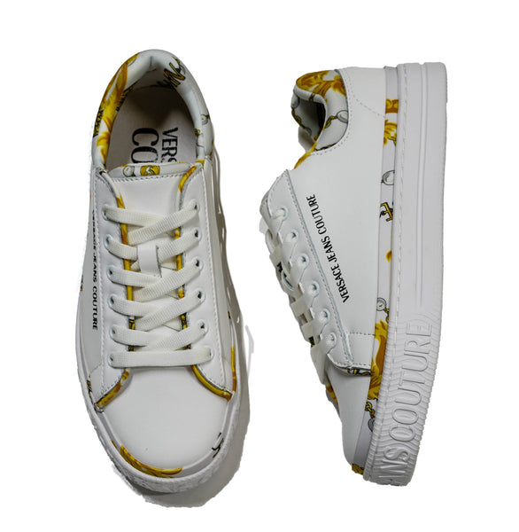 Versace Jeans Women's White & Gold Sneaker 75VA3SK5 - 30% OFF