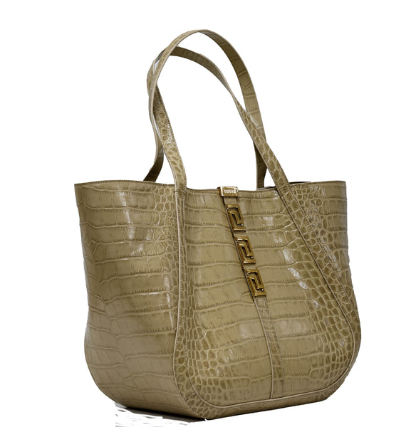 Versace Sand Large Embossed Croc Large Tote Bag 1KD4V 30% OFF