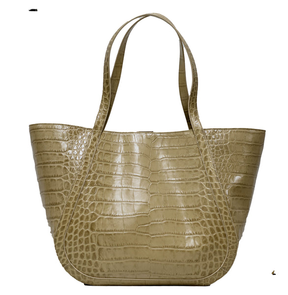 Versace Sand Large Embossed Croc Large Tote Bag 1KD4V 30% OFF