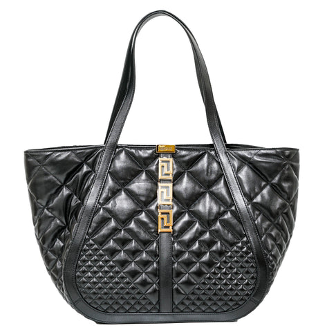 Versace Black Large Quilted Tote Bag 1011570 1B00V4V 30% OFF