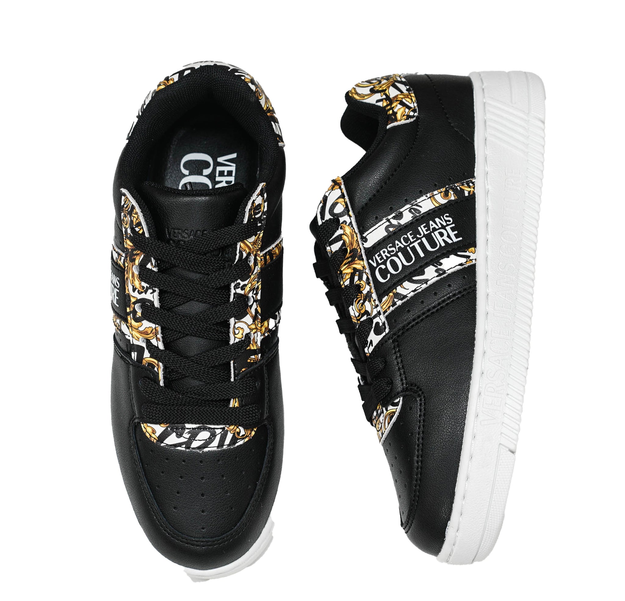 Versace Jeans Women's Black Logo Sneakers 73VA3SJ - 40% OFF