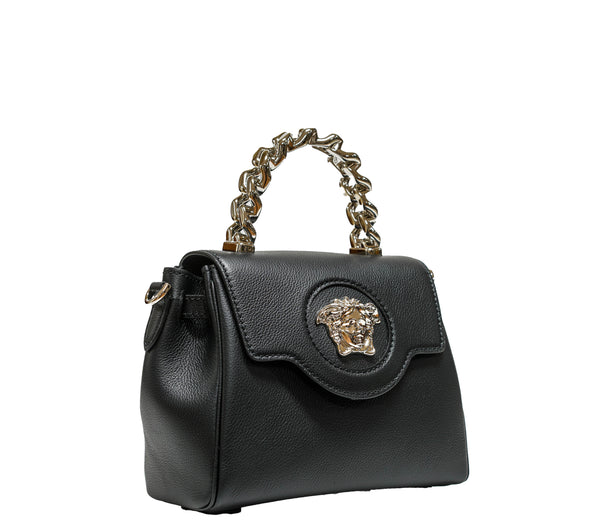 Versace Top Handle Black & Silver Leather Bag DBF1040 30% OFF