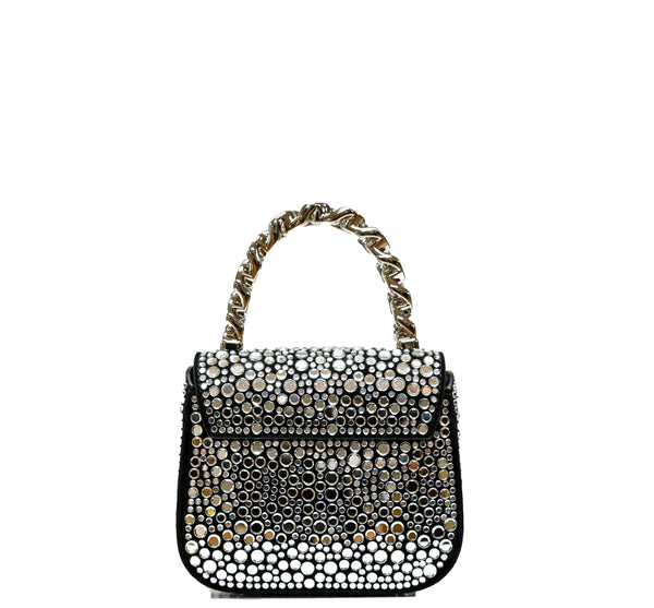 Versace La Medusa Embellished Small Tote Bag Black 1003016