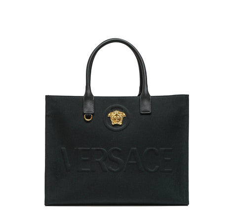 Versace La Medusa Canvas Large Black Tote Bag 1004741 - Now 20% OFF