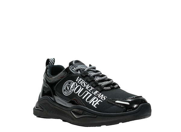 Versace Jeans Men's Black Patent Sneaker 74YA3SS1