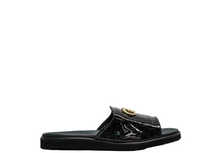 Roberto Serpentini Men's Black Buckle Sandals MT5100