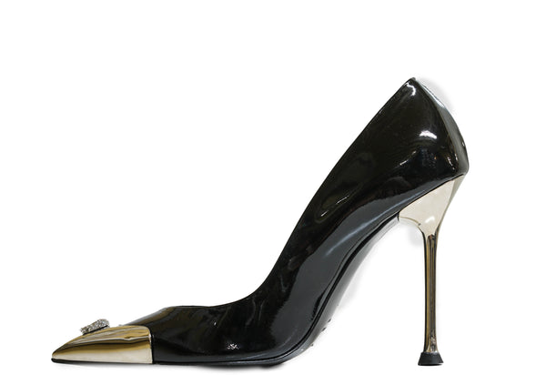 Philipp Plein Women's Black Silver Heel Pump WSD8 $590  FIXED PRICE